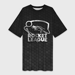 Футболка женская длинная Rocket League - metal logo, цвет: 3D-принт
