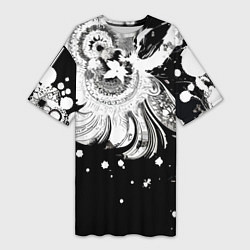 Женская длинная футболка Абстрактная экспрессивная композиция