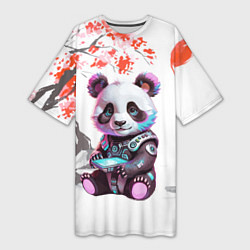 Женская длинная футболка Funny panda - China