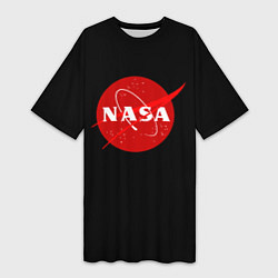 Женская длинная футболка NASA redlogo space usa