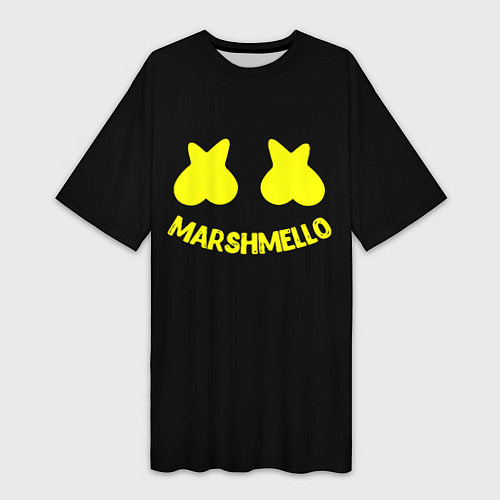 Женская длинная футболка Christopher Comstock yellow logo / 3D-принт – фото 1