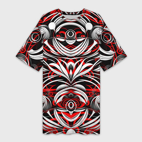 Женская длинная футболка Узоры паттерны / 3D-принт – фото 1