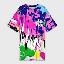 Женская длинная футболка Colorful abstraction - aloha