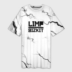 Женская длинная футболка Limp bizkit storm black