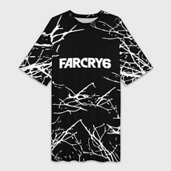 Женская длинная футболка Farcry ночь деревья гейм