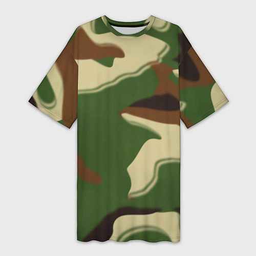 Женская длинная футболка Камуфляжная текстура / 3D-принт – фото 1
