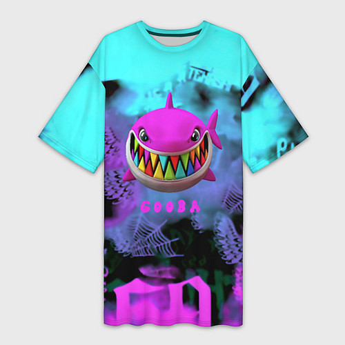 Женская длинная футболка 6ix9ine neon / 3D-принт – фото 1