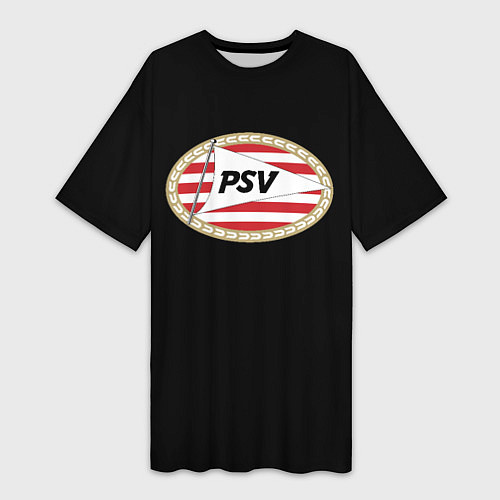 Женская длинная футболка PSV fc club / 3D-принт – фото 1