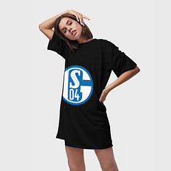 Футболка женская длинная Schalke 04 fc club sport, цвет: 3D-принт — фото 2
