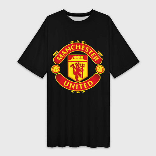 Женская длинная футболка Manchester United fc club / 3D-принт – фото 1