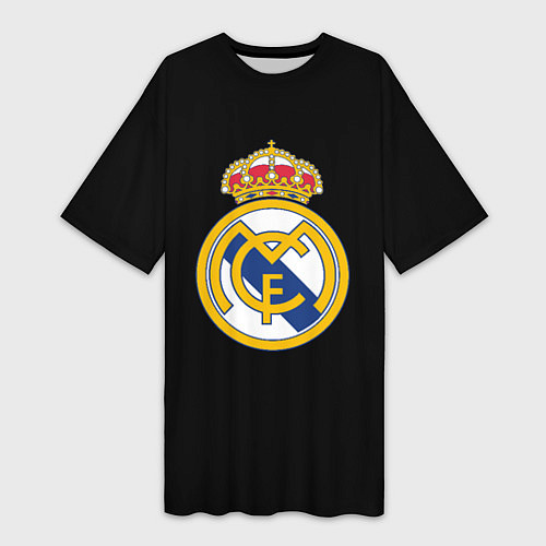 Женская длинная футболка Real madrid fc club / 3D-принт – фото 1
