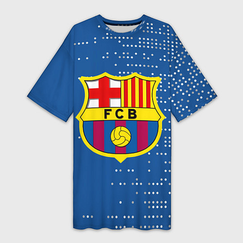 Женская длинная футболка Футбольный клуб Барселона - логотип крупный / 3D-принт – фото 1