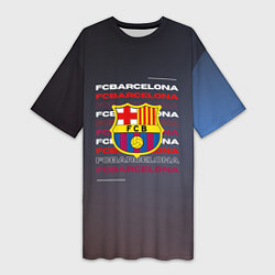 Женская длинная футболка Логотип футбольный клуб Барселона