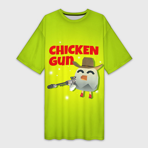 Женская длинная футболка Чикен Ган - игра / 3D-принт – фото 1