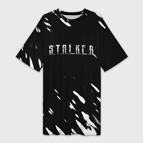Женская длинная футболка Stalker искры белые / 3D-принт – фото 1