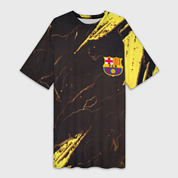 Женская длинная футболка Barcelona краски текстура