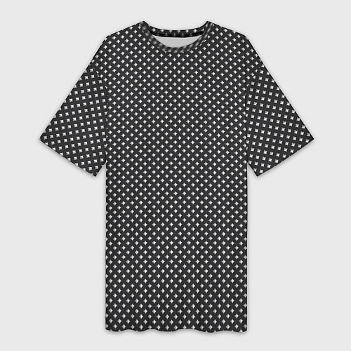 Женская длинная футболка Черно-белые ромбы / 3D-принт – фото 1