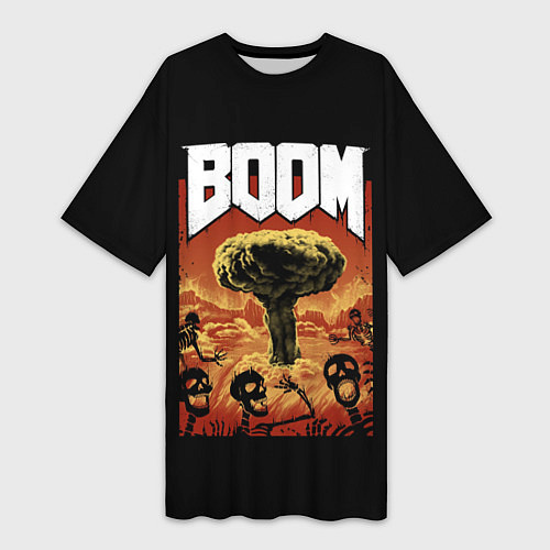 Женская длинная футболка Boom - Doom / 3D-принт – фото 1