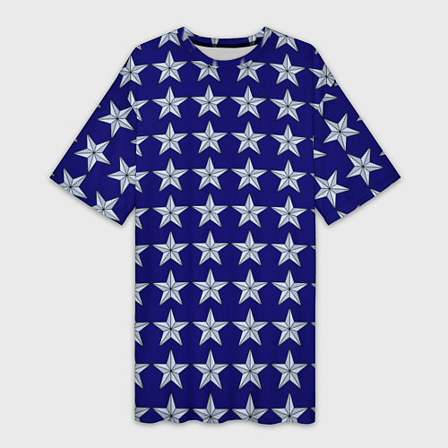 Женская длинная футболка Звезды защитникам отечества / 3D-принт – фото 1