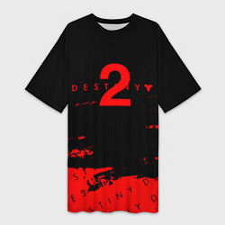 Женская длинная футболка Destiny 2 краски надписи