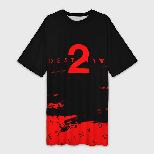 Женская длинная футболка Destiny 2 краски надписи / 3D-принт – фото 1