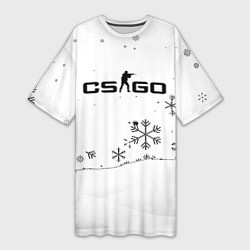 Женская длинная футболка Cs go зимний стиль лого