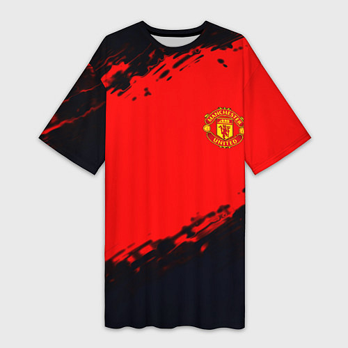 Женская длинная футболка Manchester United colors sport / 3D-принт – фото 1