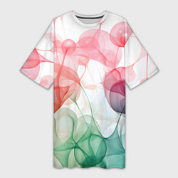 Женская длинная футболка Цветные пузыри