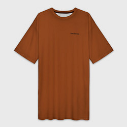 Женская длинная футболка Just brown однотонный