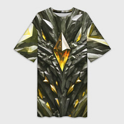 Женская длинная футболка Камень и золотой кристалл