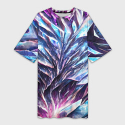 Женская длинная футболка Синий драгоценный камень