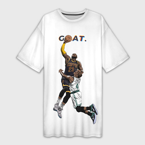 Женская длинная футболка Goat 23 - LeBron James / 3D-принт – фото 1
