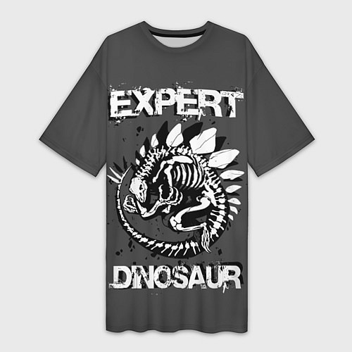 Женская длинная футболка Dinosaur expert / 3D-принт – фото 1