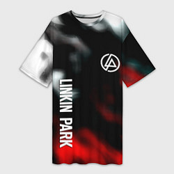 Женская длинная футболка Linkin park flame