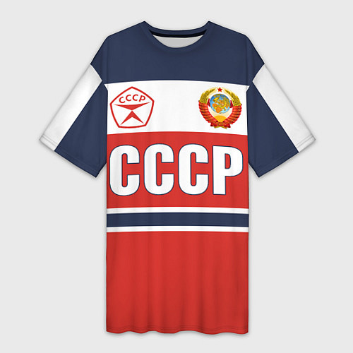 Женская длинная футболка Союз Советских Социалистических Республик - СССР / 3D-принт – фото 1