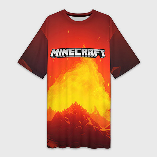 Женская длинная футболка Мир minecraft / 3D-принт – фото 1