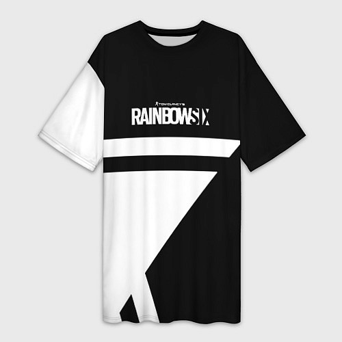 Женская длинная футболка Rainbow six star game / 3D-принт – фото 1