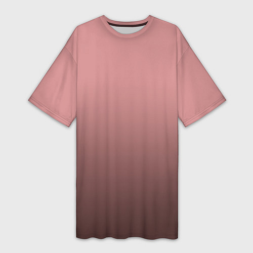 Женская длинная футболка Пыльно-розовый градиент / 3D-принт – фото 1