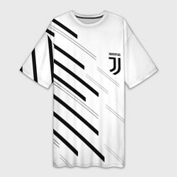 Футболка женская длинная Juventus sport geometry, цвет: 3D-принт