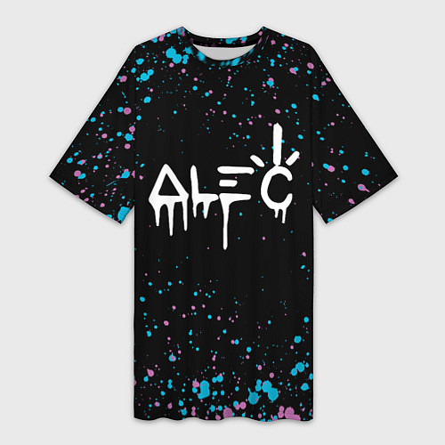 Женская длинная футболка Alec monopoly graffiti брызги / 3D-принт – фото 1
