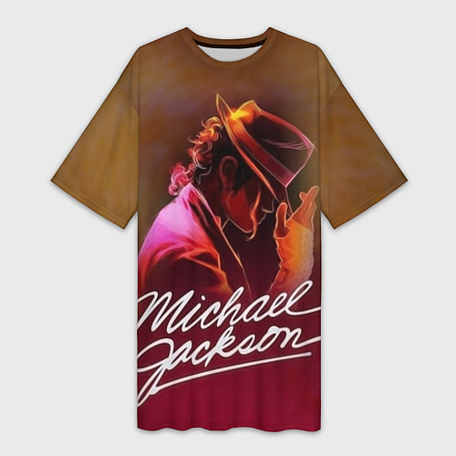 Женская длинная футболка Michael Jackson нарисованный кистью / 3D-принт – фото 1