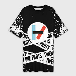 Женская длинная футболка Twenty one pilots stripes steel