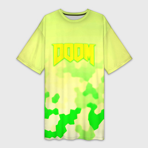 Женская длинная футболка Doom токсичное лого броня / 3D-принт – фото 1