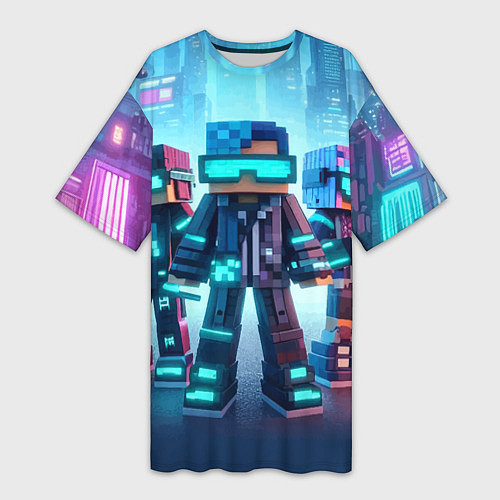 Женская длинная футболка Minecraft - fantasy ai art / 3D-принт – фото 1