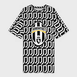 Женская длинная футболка Juventus pattern fc