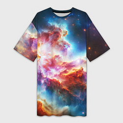 Женская длинная футболка The cosmic nebula