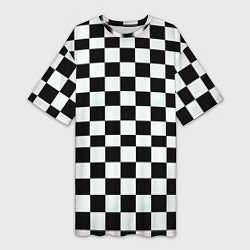 Женская длинная футболка Шахматный паттерн доска