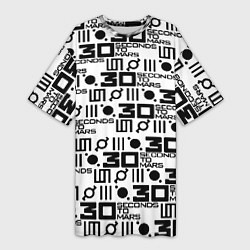 Женская длинная футболка Thirty Seconds to Mars pattern rock