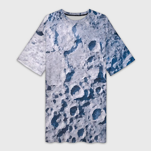 Женская длинная футболка Кратеры на Луне - star dust / 3D-принт – фото 1