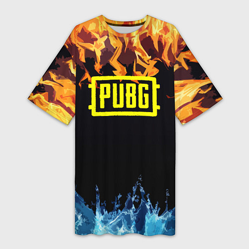 Женская длинная футболка PUBG online битва огня и льда / 3D-принт – фото 1